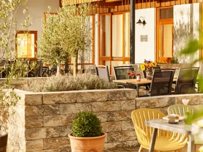 Ferienwohnung Mäuseturm: Terrasse