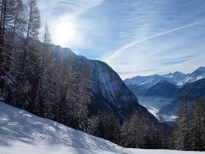Blick ins Ötztal vom Skigebiet Hochoetz