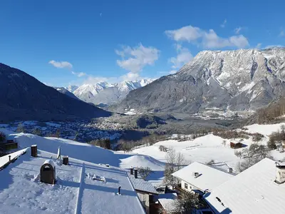 Balkonaussicht nach Westen im Winter