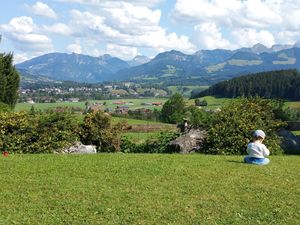 Ausblick vom Garten nach Sonthofen