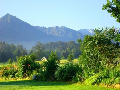 Panoramaaussicht vom Garten nach Süden