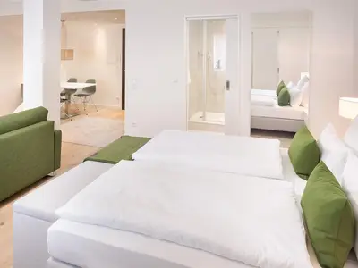 Bett Juniorsuite Bergmann Boardinghaus