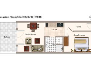 Ferienwohnung für 3 Personen (41 m²) in Ostseebad Kühlungsborn