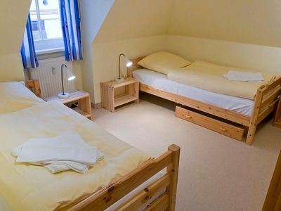 Schlafzimmer mit zwei Einzelbetten