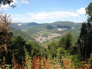 Blick auf Ottenhöfen bei Wandern