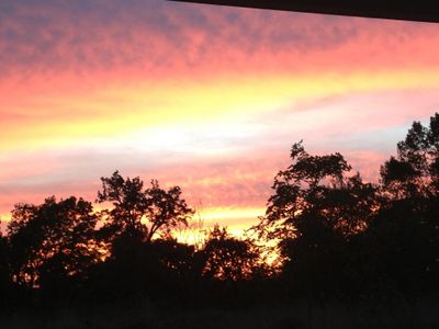 Sonnenuntergang auf der Terrasse