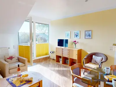 Ferienwohnung für 4 Personen mit Balkon und Außenstellplatz