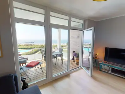 Strandlage-Ferienwohnung mit Sauna und Meerblick