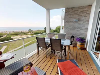 Strandlage-Ferienwohnung mit Sauna und Meerblick