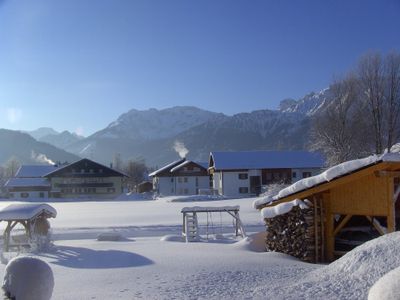 Winter in Pfronten, Blick vom Balkon