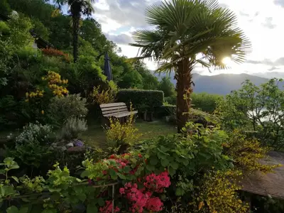 Sitzbank mit Aussicht auf den Lago Maggiore