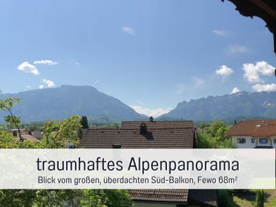 Fewo Alpenpanorama_Ausblick vom Balkon_Ferienhaus Bauer Piding