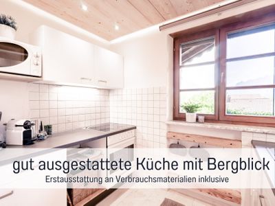 Küche_gut ausgestattet_Erstausstattung Verbrauchsmaterialien inkl_Fewo Alpenpanorama