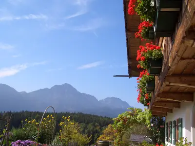 Balkon und Aussicht Ferienwohnung Bayern