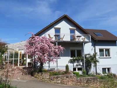 Das blaue Haus Balkon Fewo Lilie