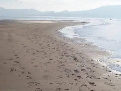 Sandstrand an der Mündung des Flusses Neretva