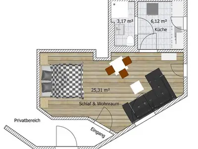 Ferienwohnung für 2 Personen (28 m²) in Poppenhausen 2/10