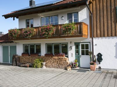 Blick auf Balkon Ferienwohnung Westansicht