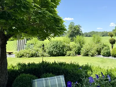 Blick von der Terrasse mit Sonnenuntergang Ferienwohnung Ober