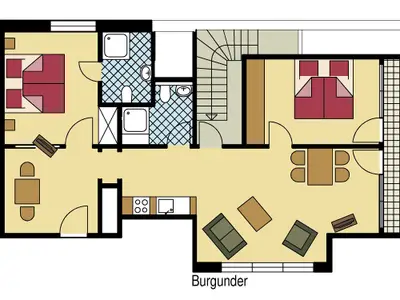 Fewo Burgunder: Grundriss