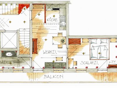 Ferienwohnung Alpenliebe Grundriss