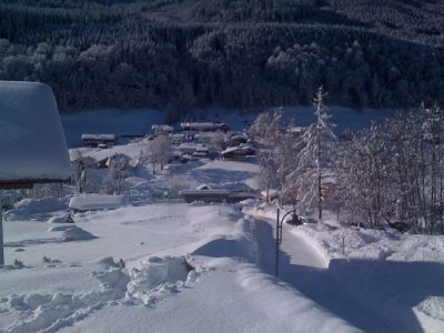 Blick vom Watzmann-Appartement in die Ramsau