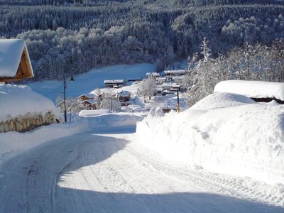 Blick vom Watzmann-Appartement zum Bergsteigerdorf Ramsau