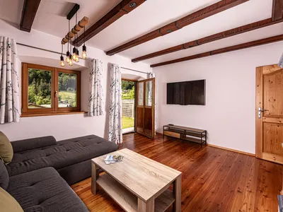 Wohnzimmer mit Kamin Fewo Drischlag 1