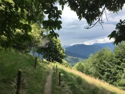 Sicht auf das Tal auf den Weg nach Rasa 