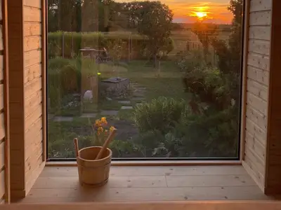 Ferienwohnung Roter Milan - Saunaausblick