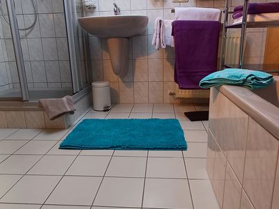 Badezimmer in der Ferienwohnung Lavendel