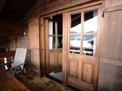 Balkon mit Bergblick auf Fellhorn und Zahmer Kaiser