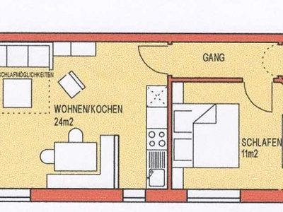 Grundriss der Ferienwohnung im Haus Klauser