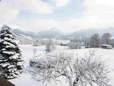 Aussicht im Winter vom Appartement Weitblick