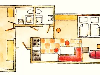 Grundriss der gesamten Wohnung