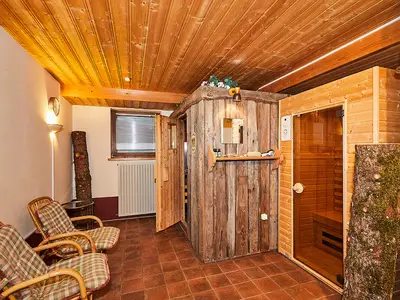 Sauna, Infrarotkabine und Ruheraum im Keller (geringe Gebühr)