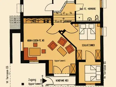 Grundriss der Wohnung 1