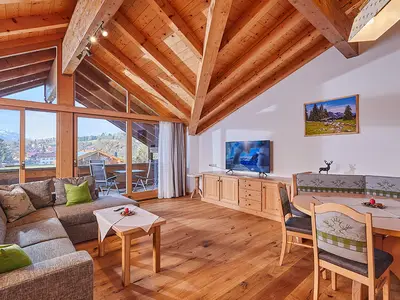 Wohnzimmer Ferienwohnung Kaiserblick