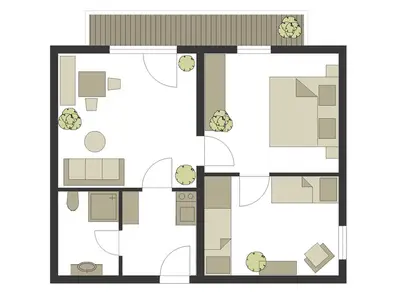 Kurpark Familienwohnung - Grundriss zur Information