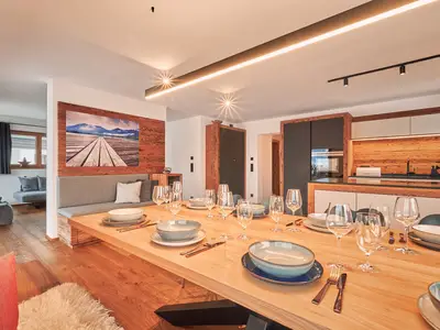 designchalets auf 685 bergstadl Eßbereich