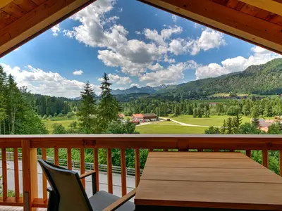 designchalets gipfelhütte Sommer Ausblick Wohnzimmer