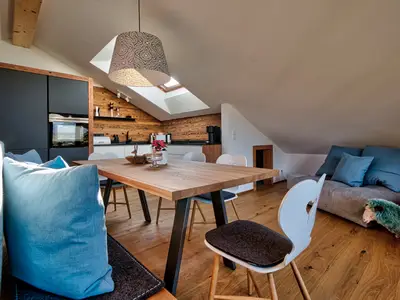 designchalets auf 685 gipfelhütte Eßbereich Küche