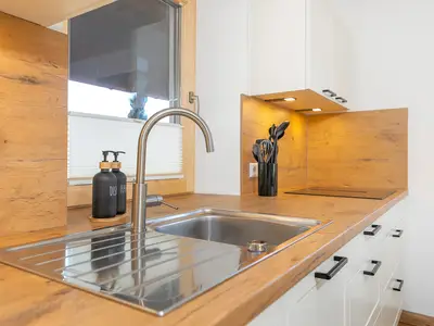 Küche mit Bergblick