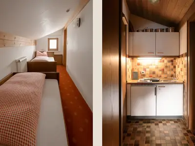 Schlafzimmer mit 2 Einzelbetten, Miniküche
