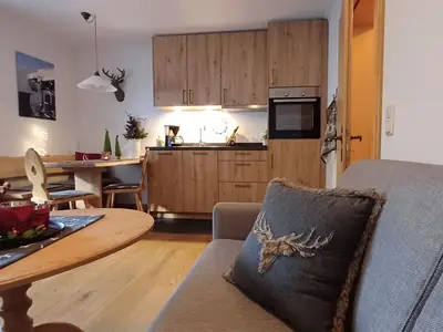 Küche in der Ferienwohnung Alpenruhe