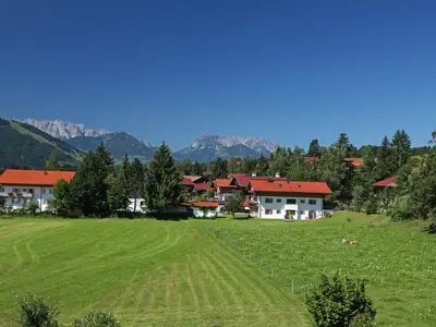 Blick auf das Kaisergebirge vom Landhaus Andrea