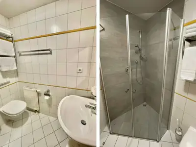 Badezimmer Ferienwohnung „Bergveilchen“ im Haus am Wiesbach