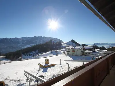 Aussicht im Winter Richtung Kaiser