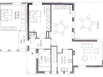 Grundriss Ferienwohnung Emsbett in Rheine