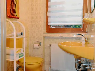 Badezimmer mit Dusche und WC